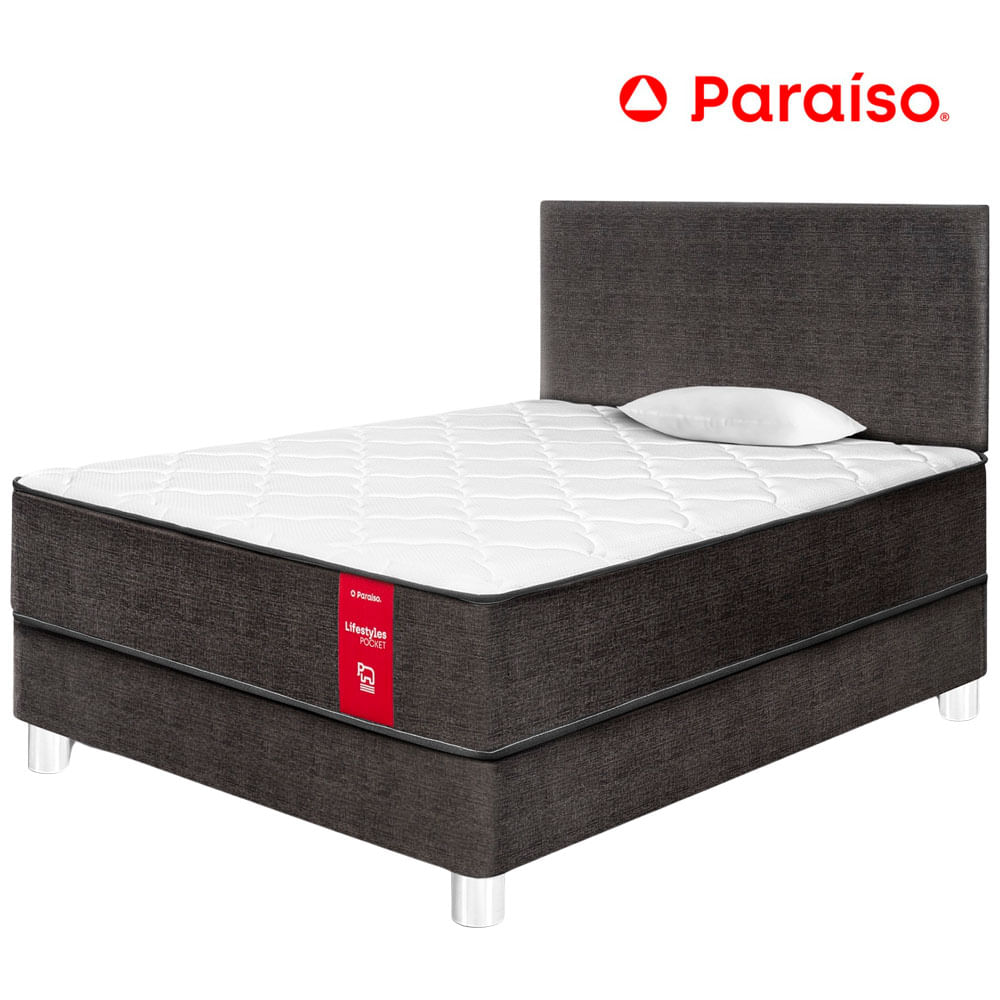 Dormitorio PARAISO Lifestyles Pocket 1.5 Plazas + 1 Almohada + 1 Protector