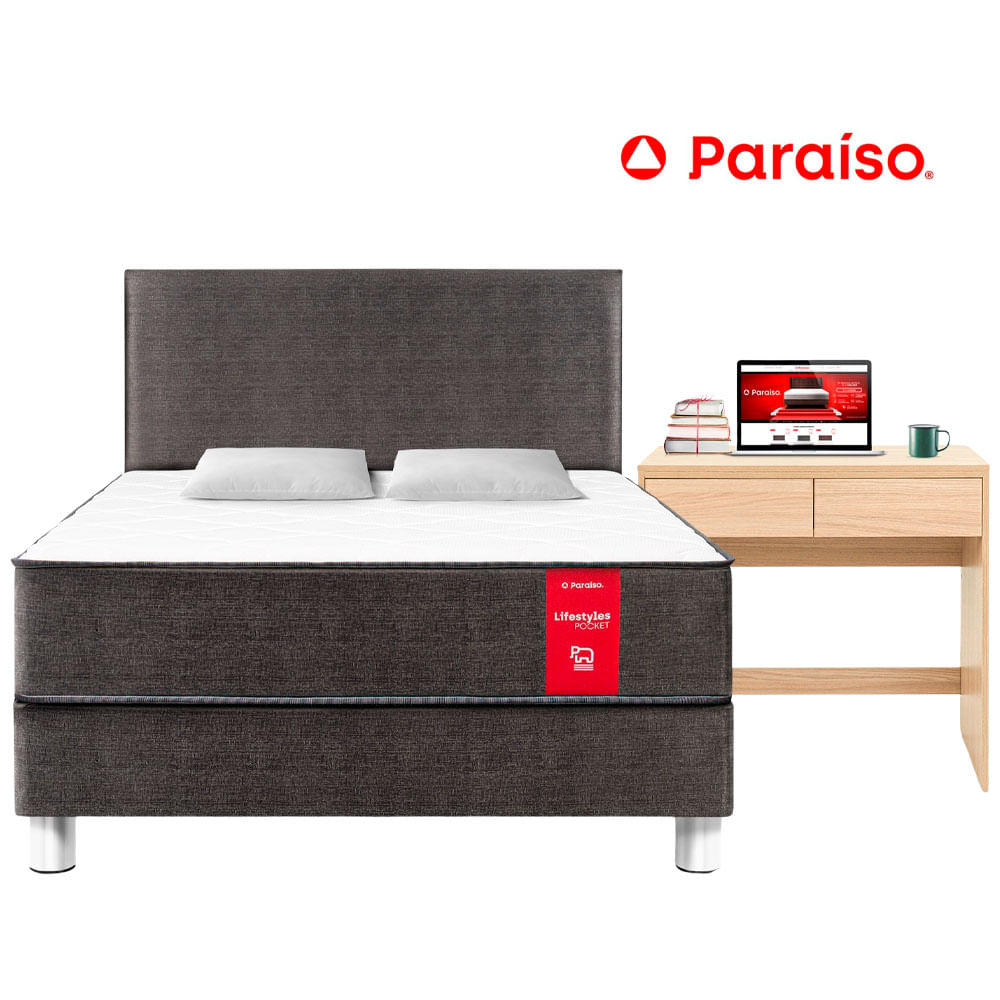 Dormitorio PARAISO Lifestyles Pocket 2 Plazas + Mesa Multiusos