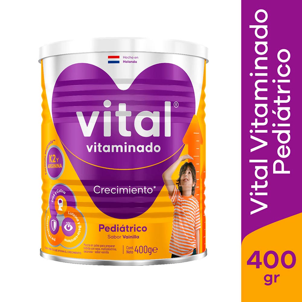 Vital Vitaminado Crecimiento Pediátrico 400g Sabor vainilla