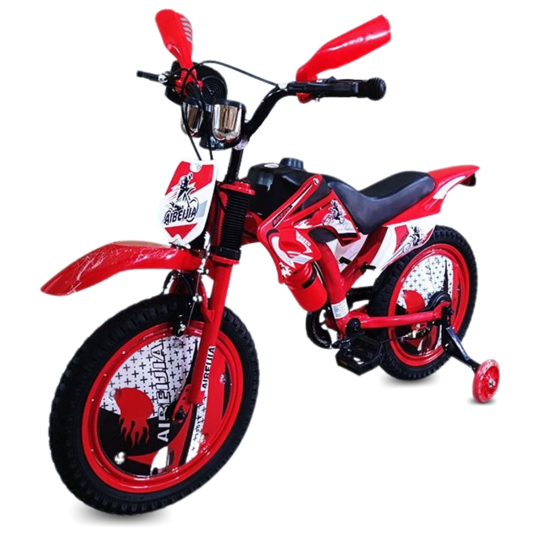 Bicicleta para Niños Aro 16 Moto Cross Rojo