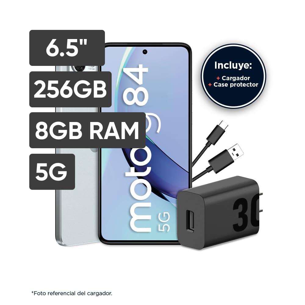 Smartphone MOTOROLA G84 6.5" 8GB 256GB 50MP+8MP Azul + Audífonos Moto Buds 135