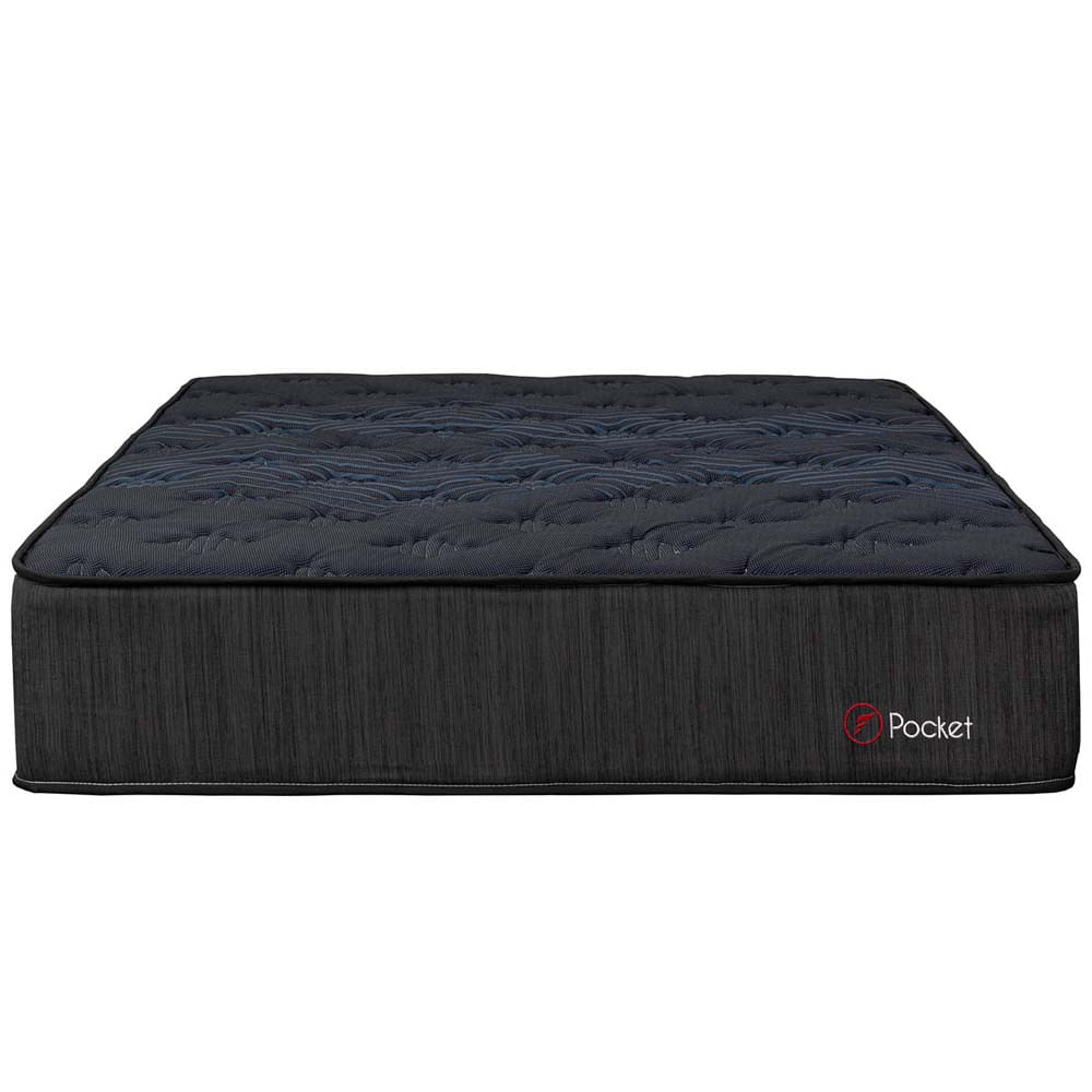 Colchón FORLI Pocket Negro 2 Plazas + Protector + 2 Almohadas