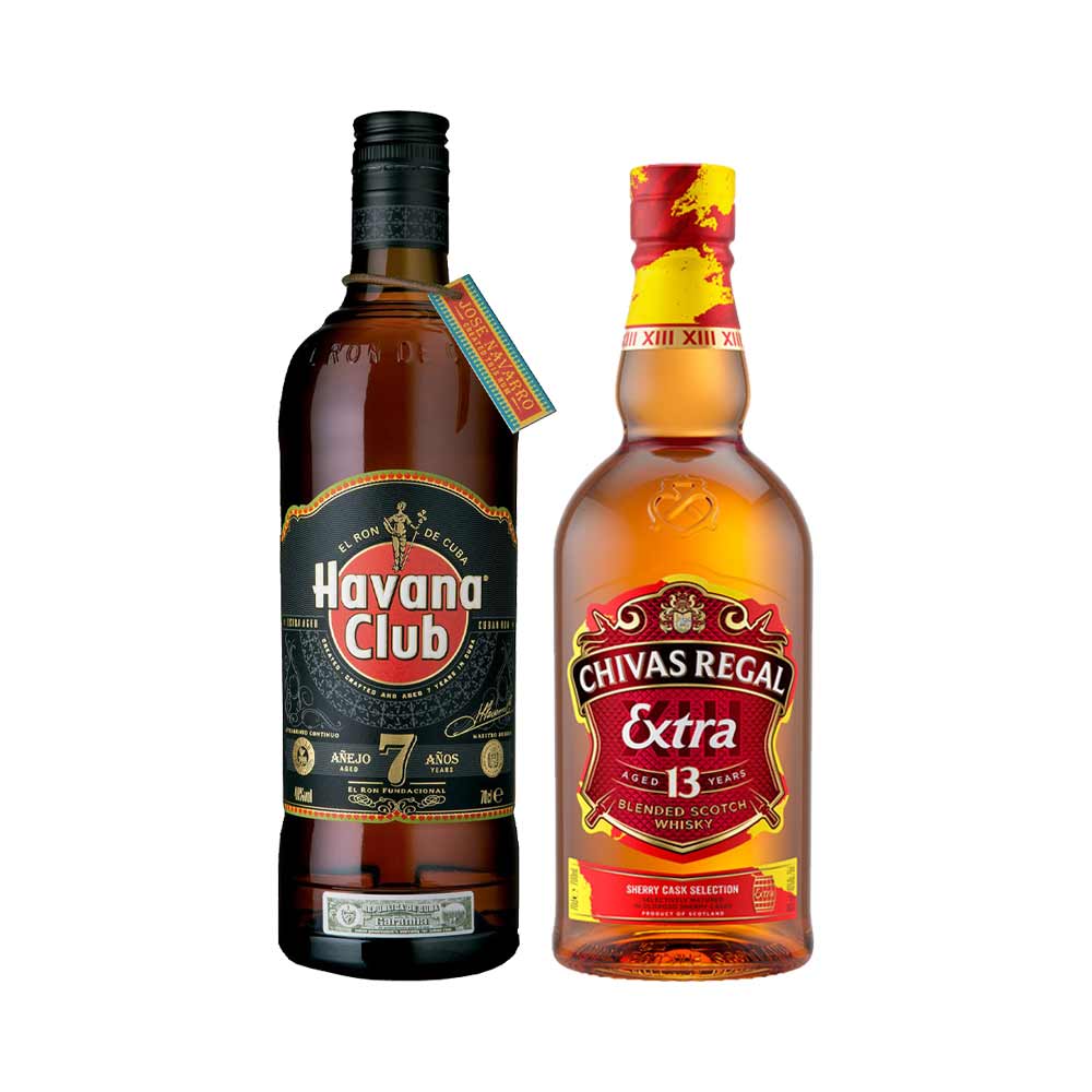 Pack Whisky CHIVAS REGAL 13 Años Botella 700ml + Ron HAVANA CLUB 7 Años Botella 700ml