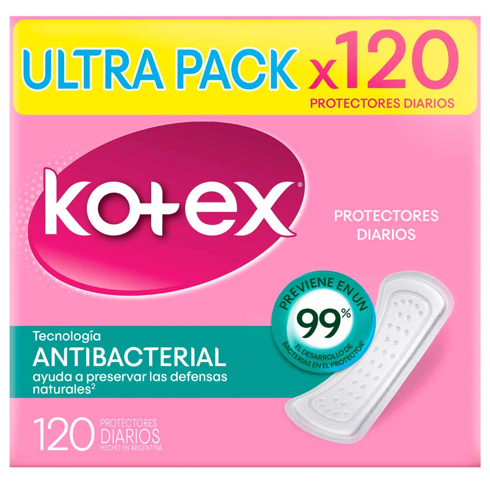 Protectores Diarios KOTEX Antibacterial Ultra Pack 120un