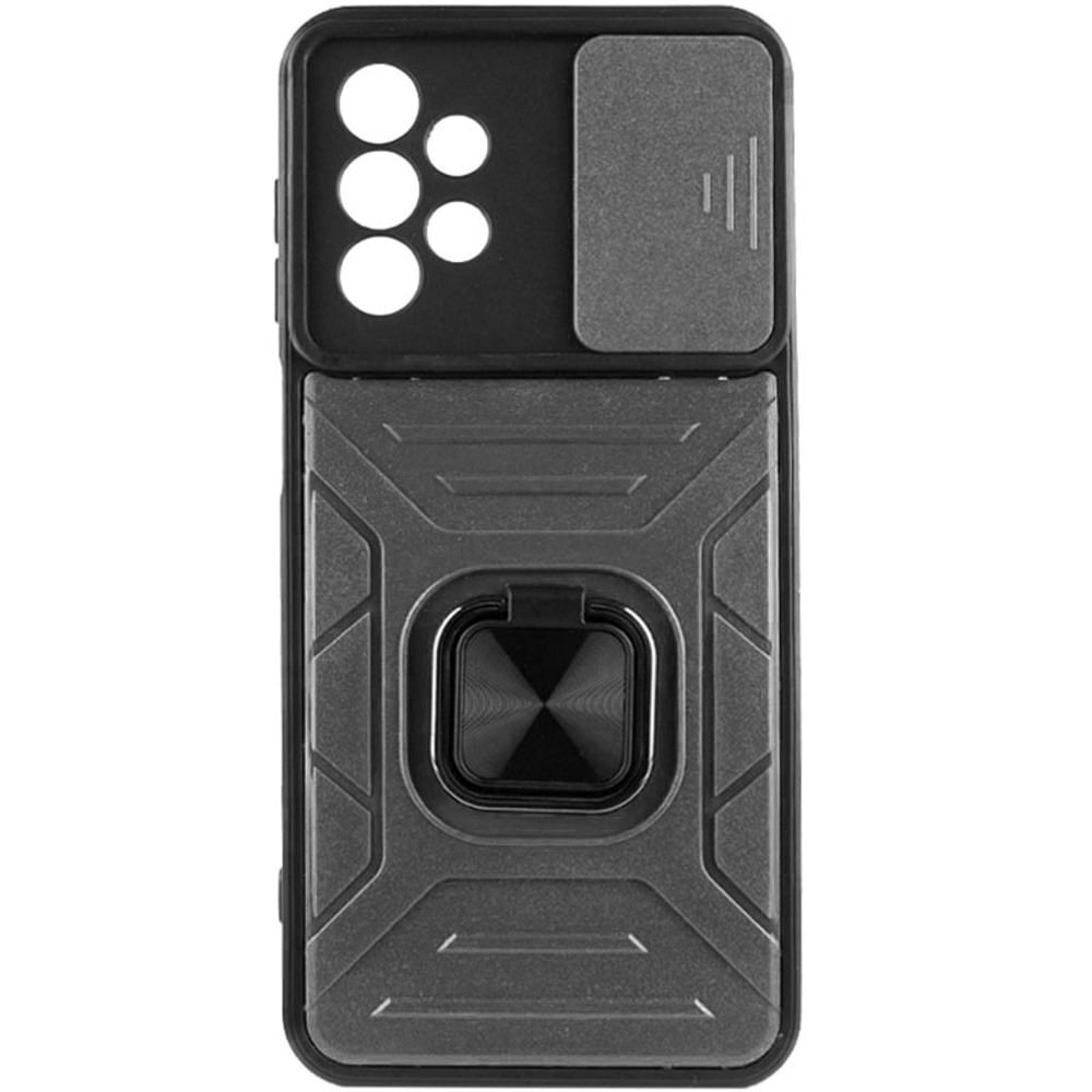 Funda para Samsung A73 5G Robot con Aro + protector de camara Gris con Aro y Protector Resistente