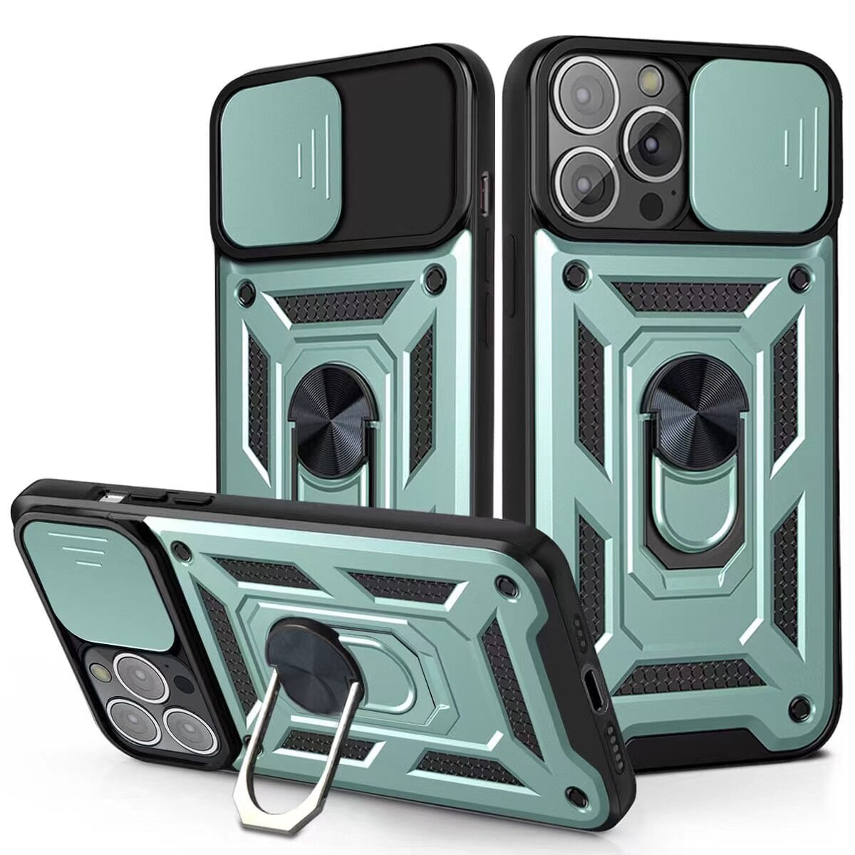 Funda Case de Xiaomi Redmi 10 con protector de camara Verde Resistente ante Caídas y Golpes