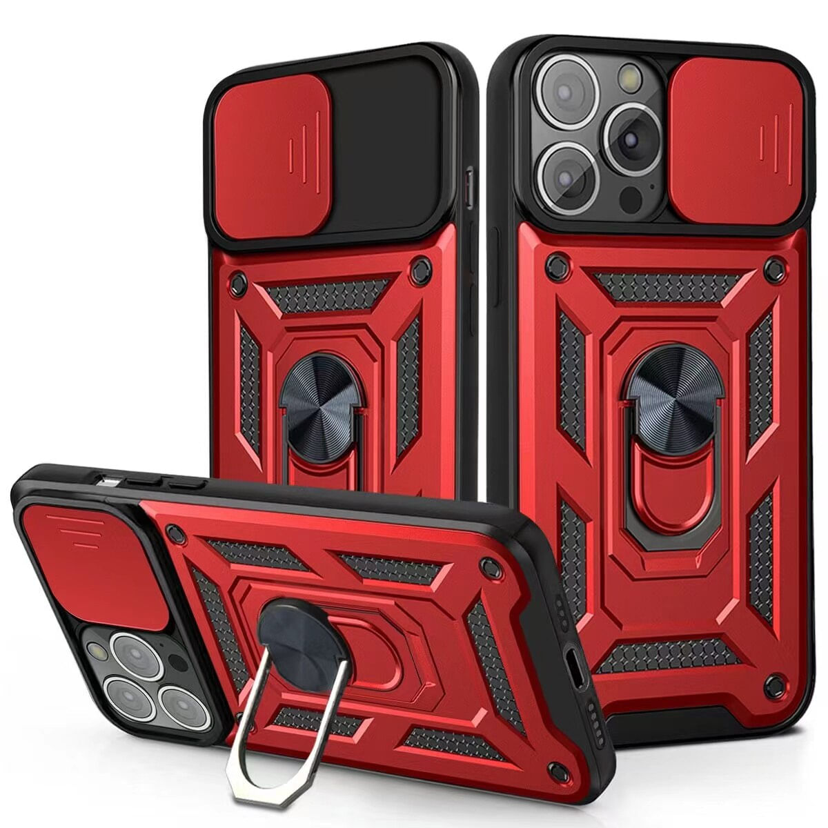 Funda para Xiaomi Poco X3 GT con protector de camara Rojo Resistente ante Caídas y Golpes