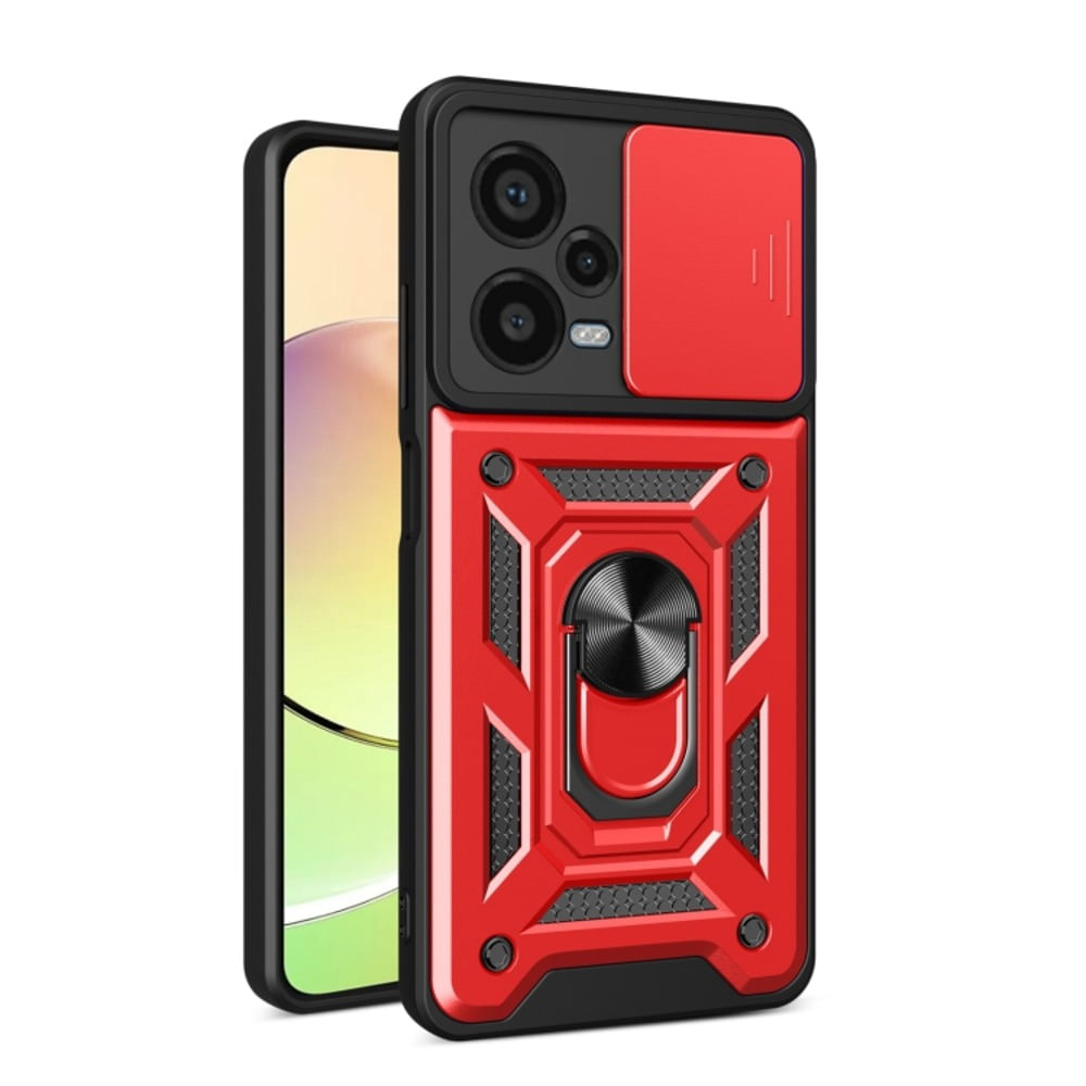 Funda Case para Xiaomi Redmi Note 12 PRO PLUS con protector de camara Rojo Resistente ante Caídas