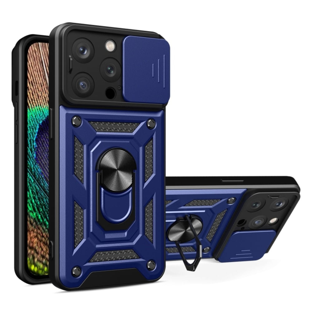 Funda Case para iPhone 14 Pro con protector de camara Azul Resistente ante Caídas y Golpes