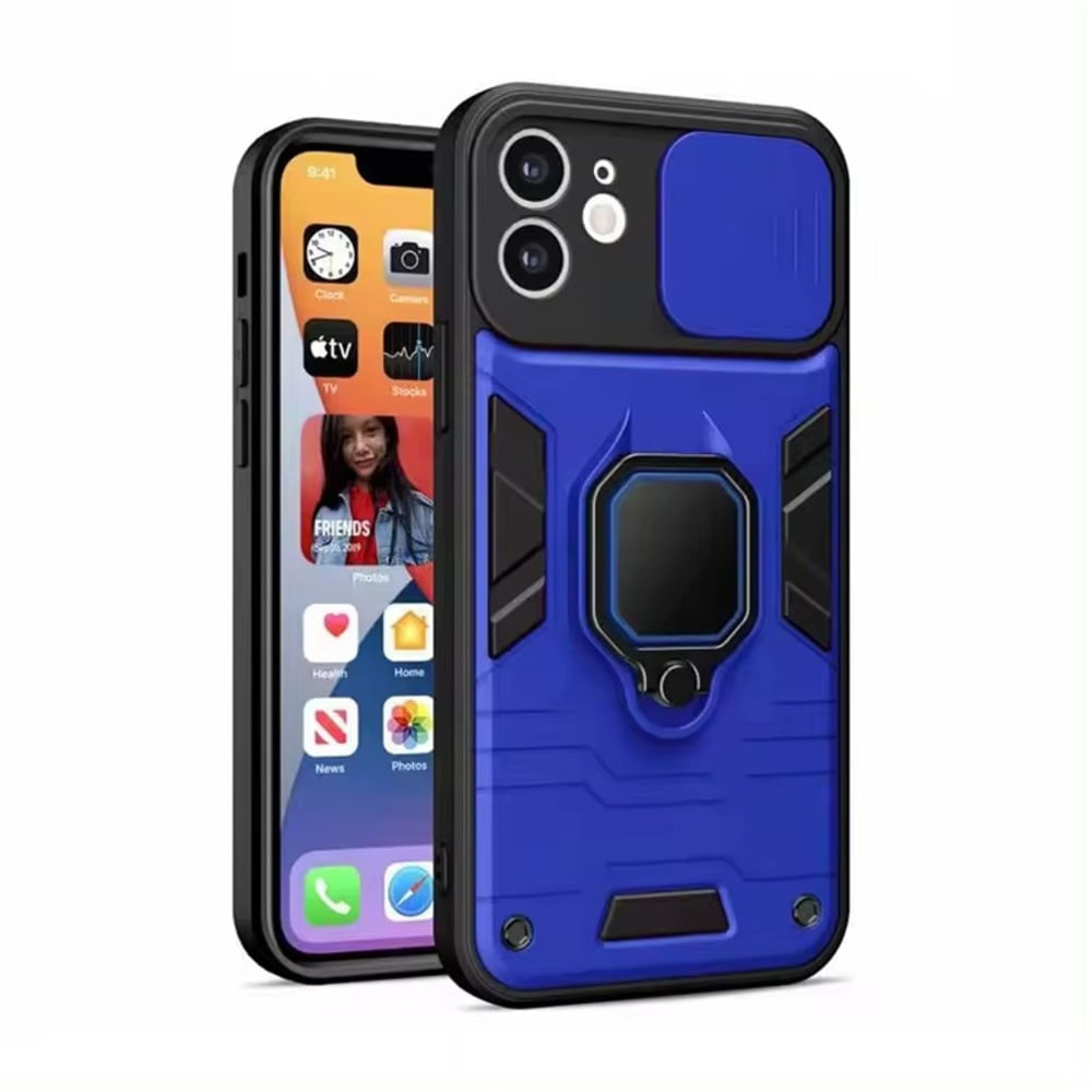 Funda para Xiaomi A1 New Robot Azul + Protector Cam Antishock Resistente a CAÍDAS Y GOLPES
