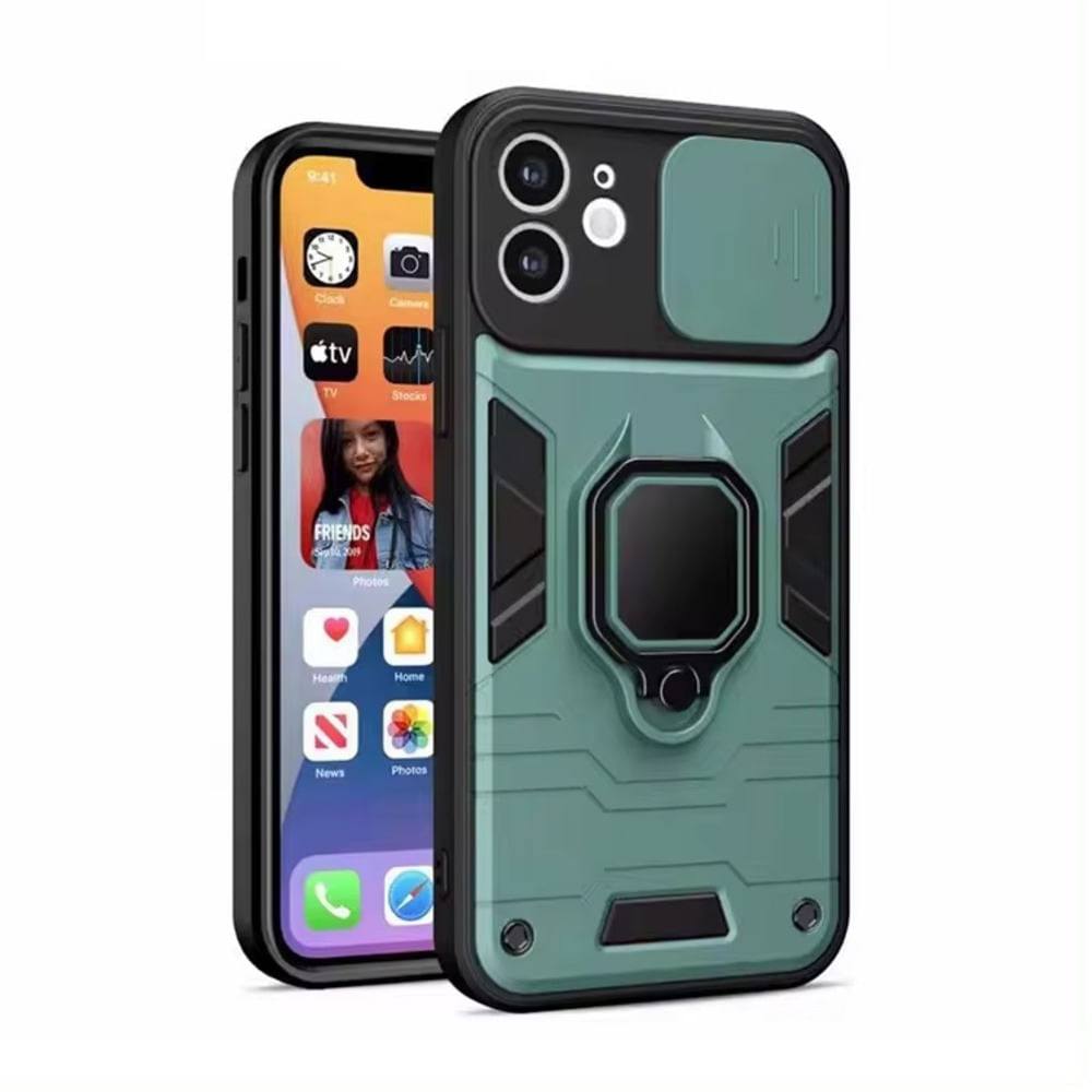Funda para Xiaomi A1 New Robot Verde + Protector Cam Antishock Resistente a CAÍDAS Y GOLPES