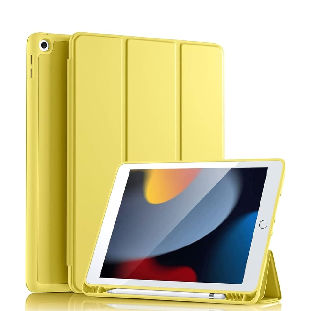 Funda para iPad 4ta Gen 9.7" - T510 - T515  Imantada con Portalápiz Amarilla Antishock