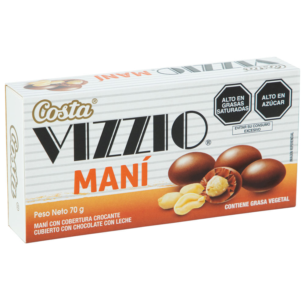 Chocolate COSTA Vizzio Gragea Maní Caja 70g