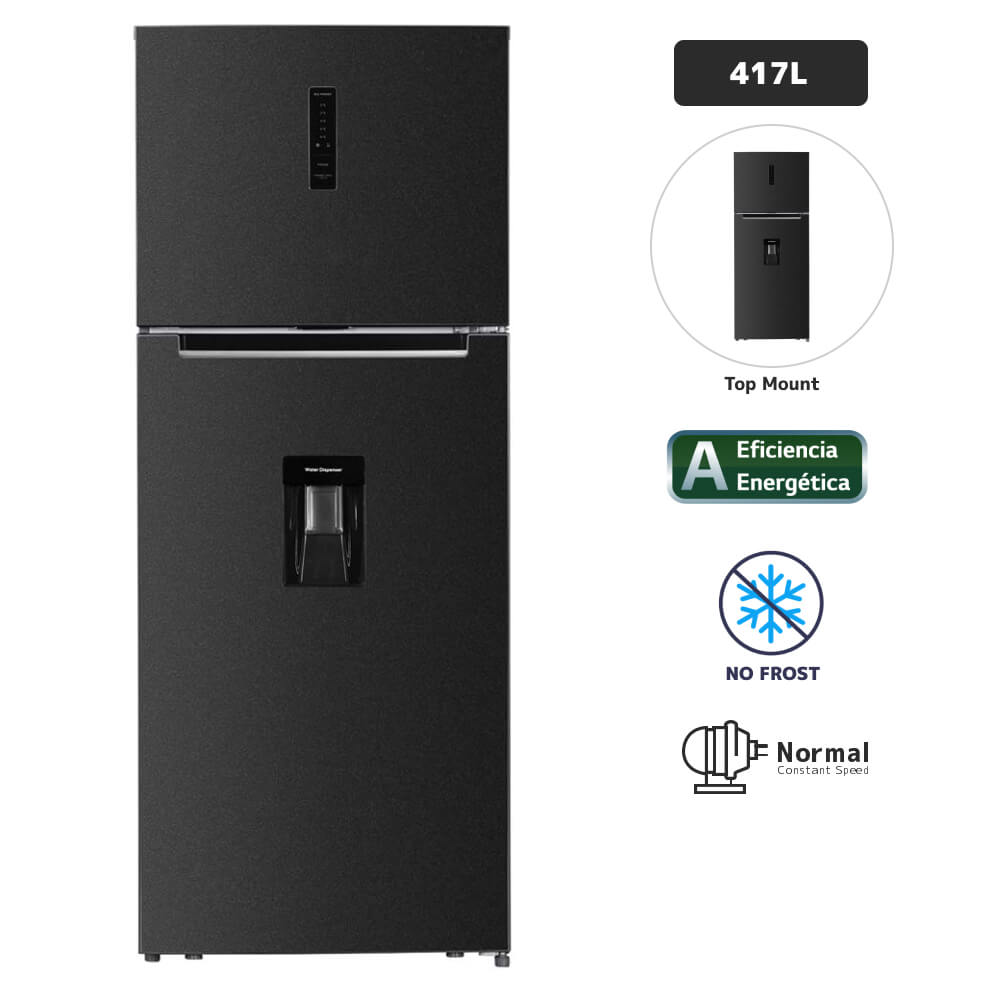 Refrigeradora BLACKLINE 417L No Frost TM 417LD BI Negro