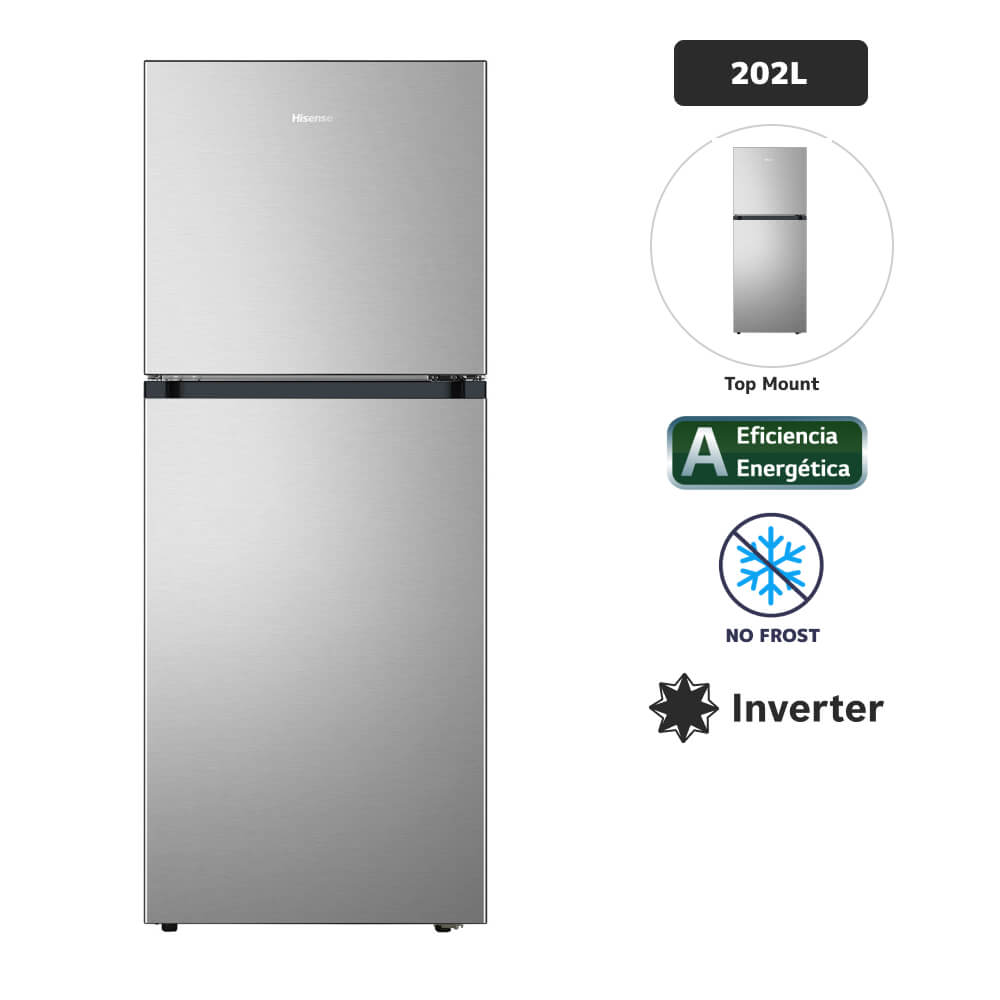 Refrigeradora HISENSE 202L No Frost BCD-203W Gris
