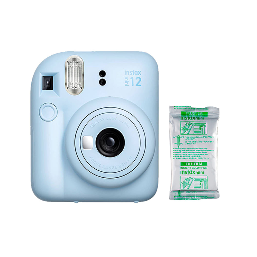 Camara  Fujifilm Instax Mini 12 Azul Cielo + Pelicula x 10