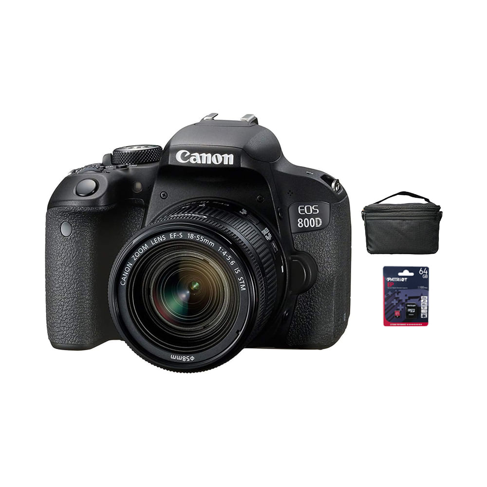 Camara Canon EOS EOS 800D - T7i + EF-S 18-55mm IS STM (Gratis: Estuche + Mem.64GB)