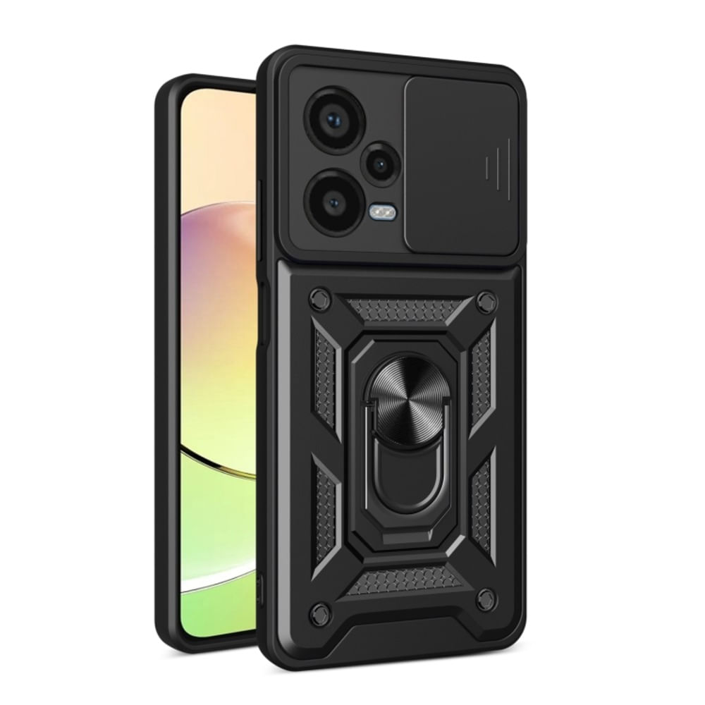Funda Case para Xiaomi Redmi Note 12 PRO PLUS con protector de camara Negro Resistente ante Caídas