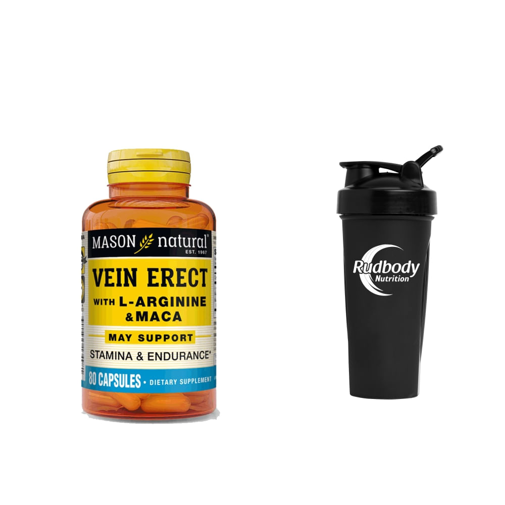 Vitaminas Mason Natural - Vein Erect With Arginine & Maca (80 Cap) + Shaker