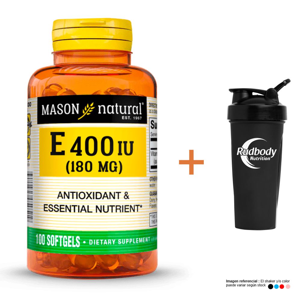 Vitaminas Mason Natural - Vitamin E-400 Iu  (100 Soft) + Shaker + Shaker