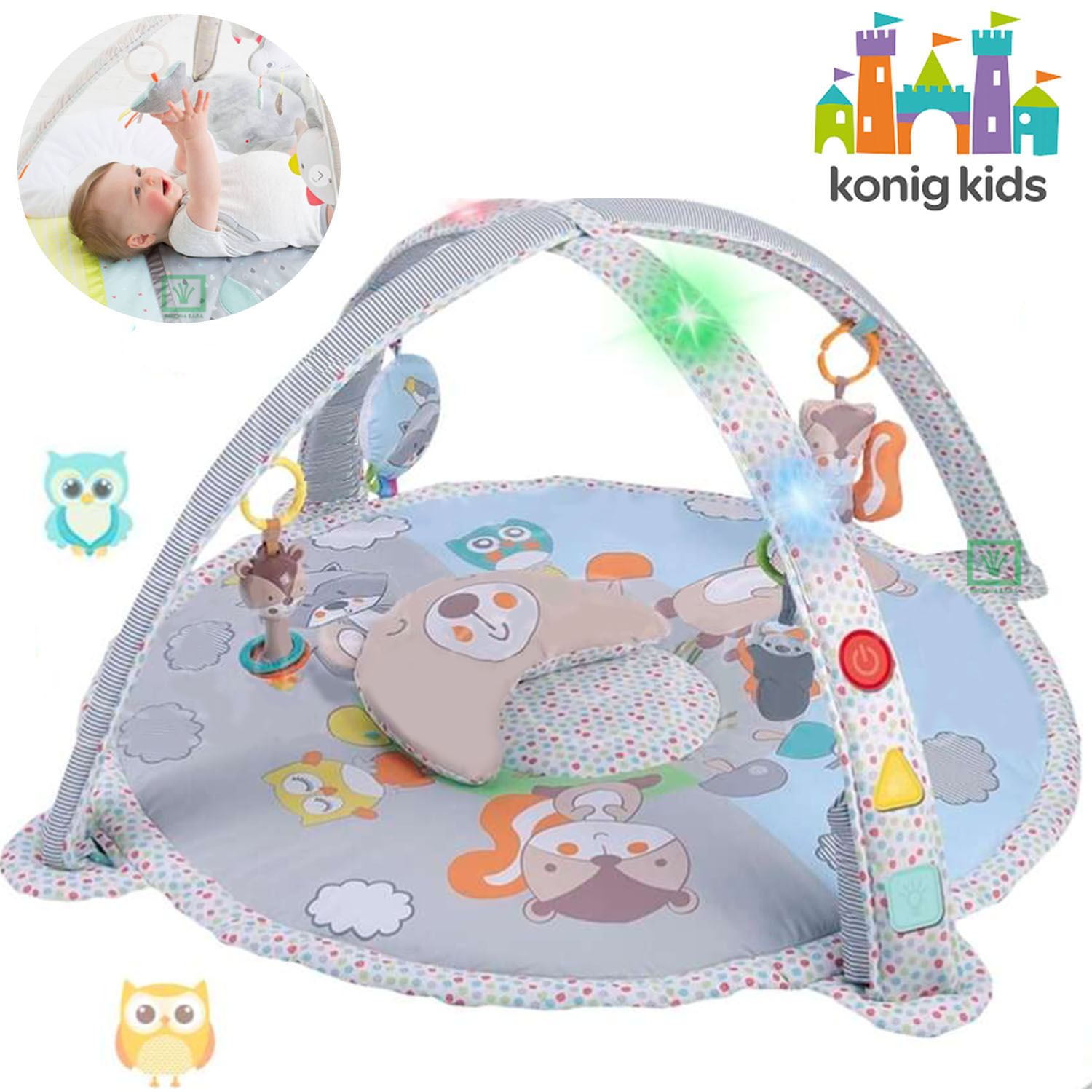 Gimnasio Musical Con Luces Sonidos Y Almohada Konig Kids