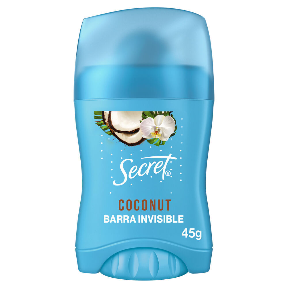 Desodorante para mujer SECRET Antitranspirante  en barra invisible Coco 45g