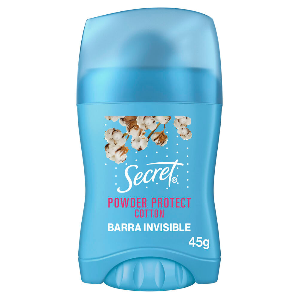 Desodorante Mujer SECRET Antitranspirante en barra invisible Powder Protect Cotton 45g