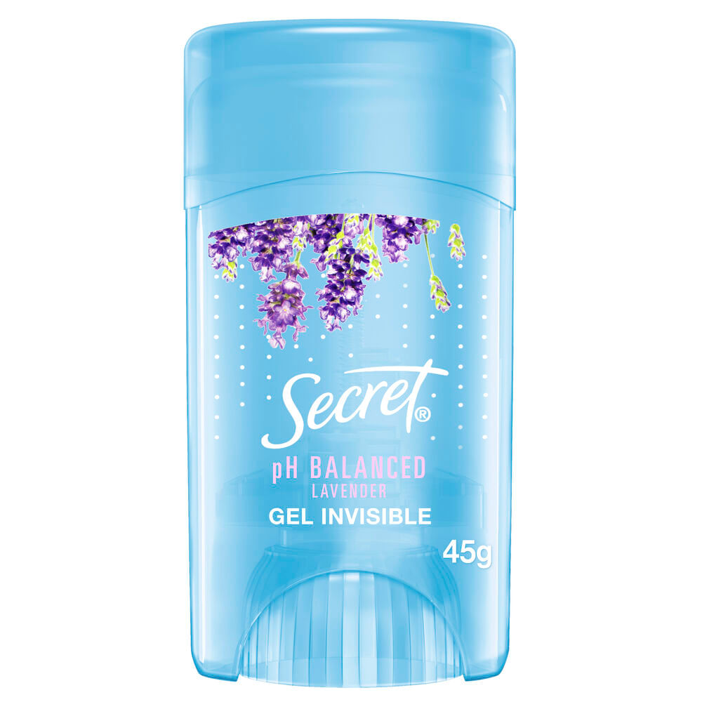 Desodorante para mujer SECRET Antitranspirante en Gel Invisible pH Balanced Lavender 45g