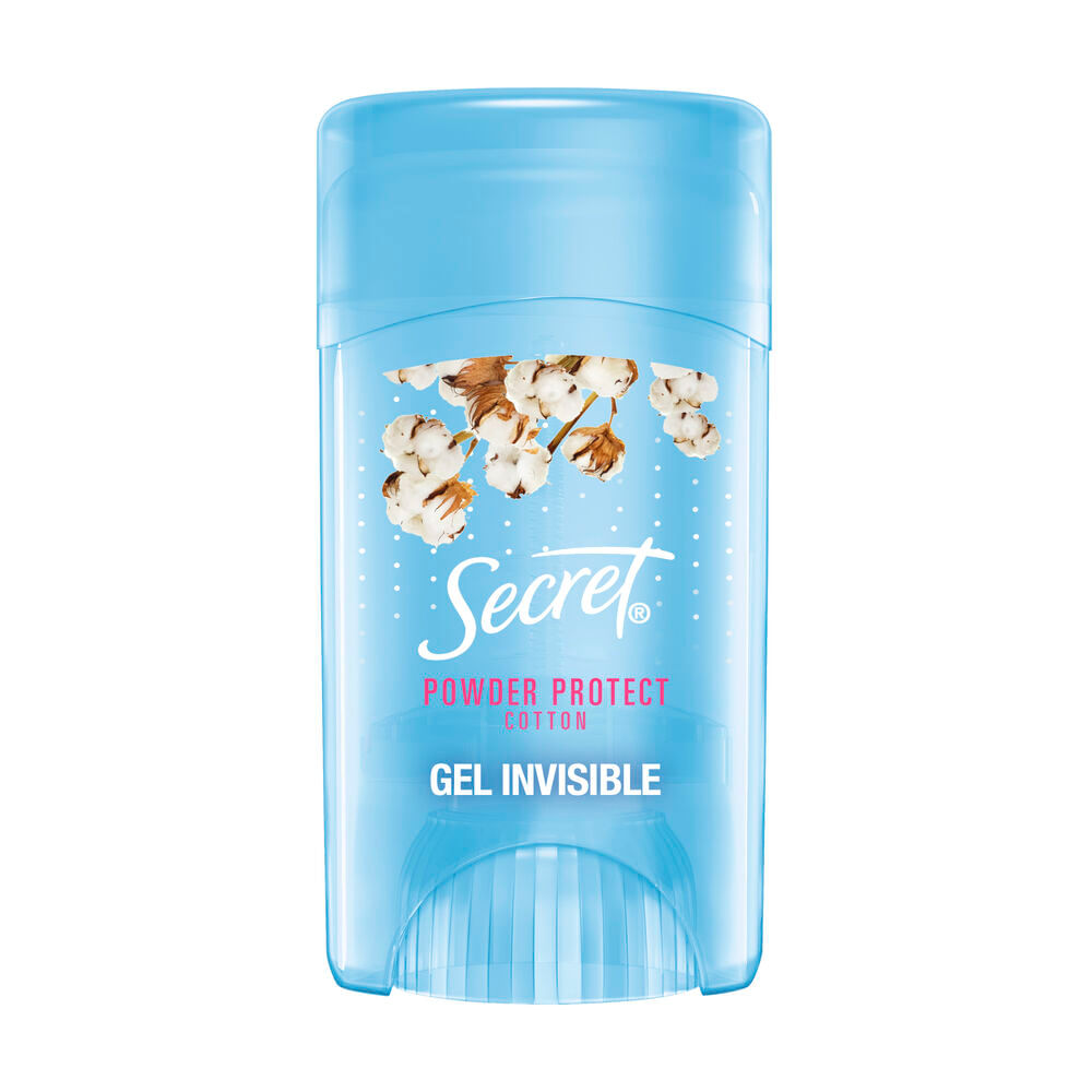 Desodorante Mujer SECRET Antitranspirante en Gel Invisible Powder Protect Cotton 45g