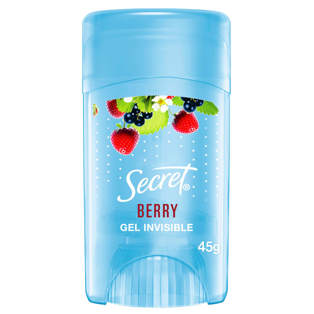 Desodorante para mujer SECRET  Antitranspirante en Gel Invisible Berry 45g