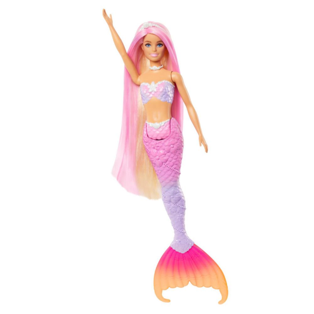 Muñeca Barbie Fantasias Sirenas Colores Magicos Cabello Rosa