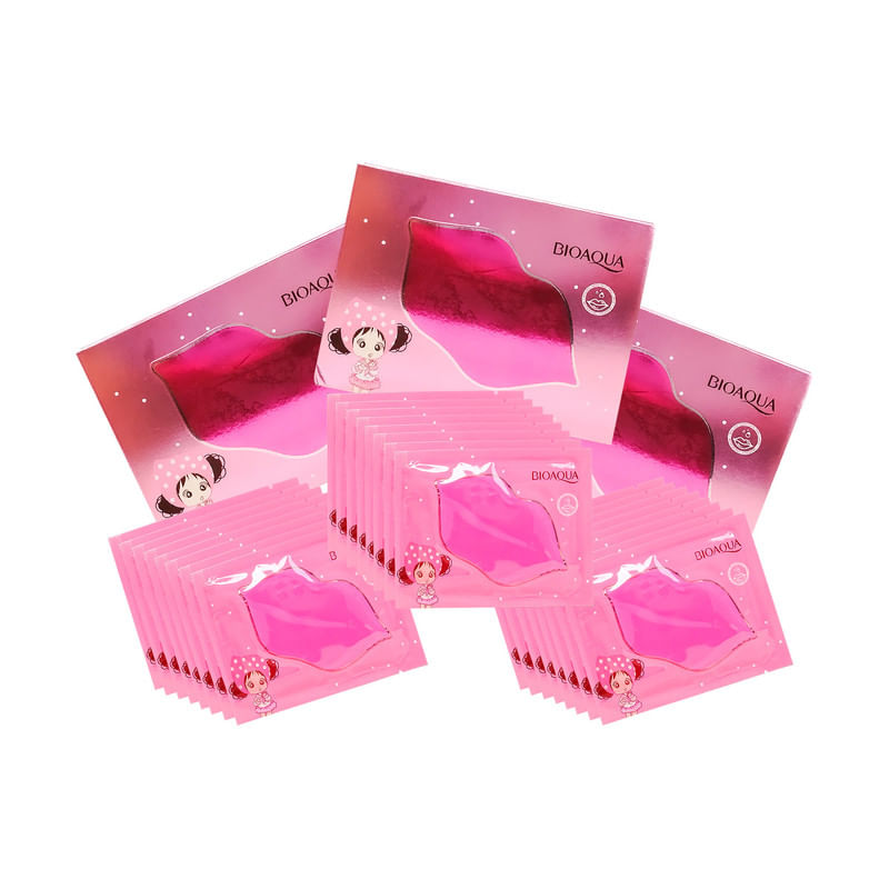 Mascarilla Labial De Colágeno Cristalina Rosa Niña 8G X10Pcs Bioaqua 3 Unidades