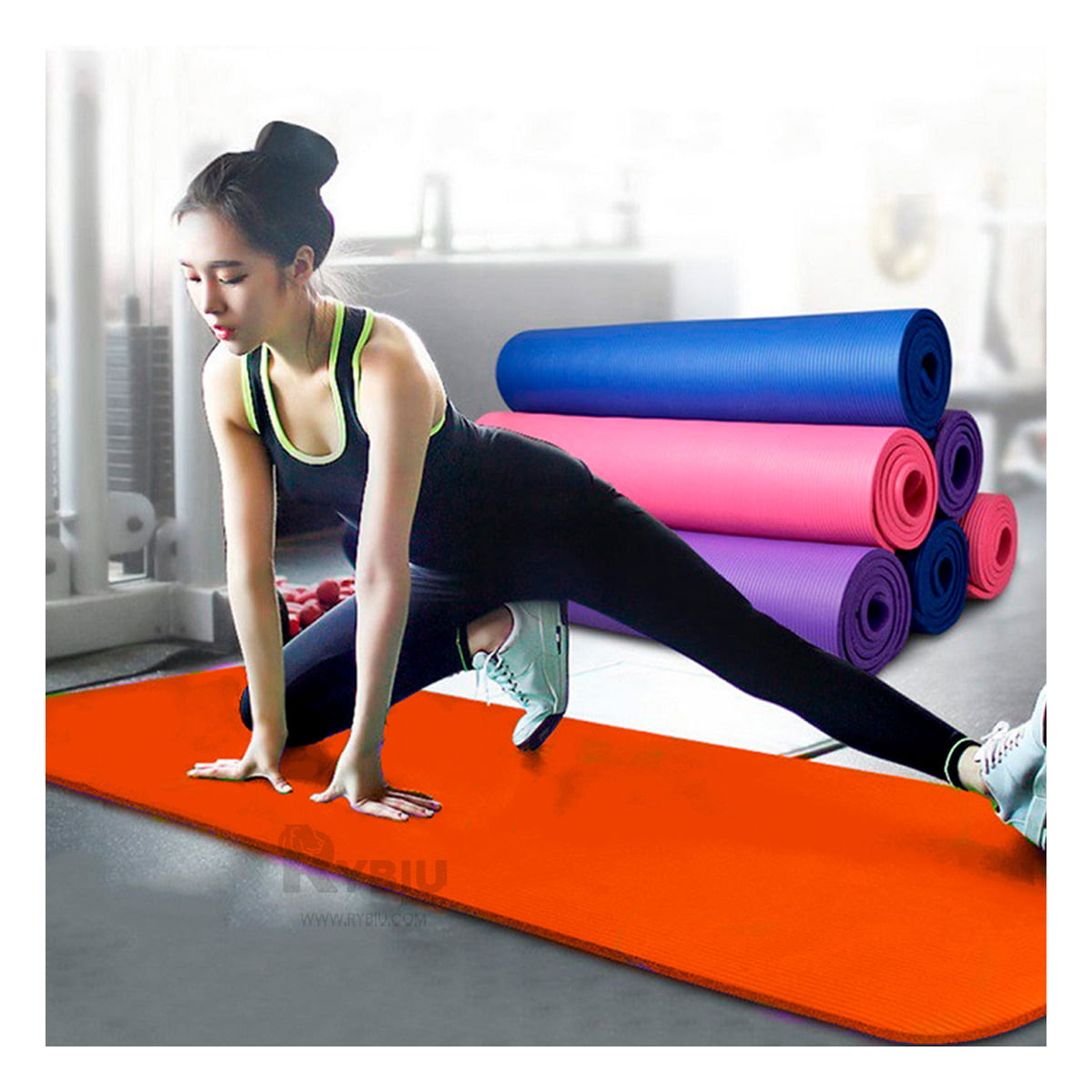 Mat Fitnes para Yoga y Ejercicios de 8mm Color Naranja
