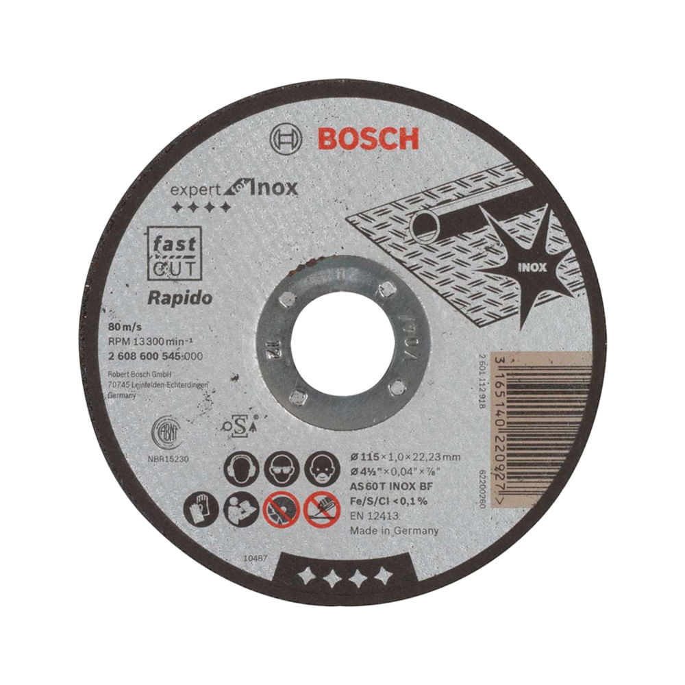 Bosch Disco Abrasivo Corte Expert Inox 115X1.0 Recto