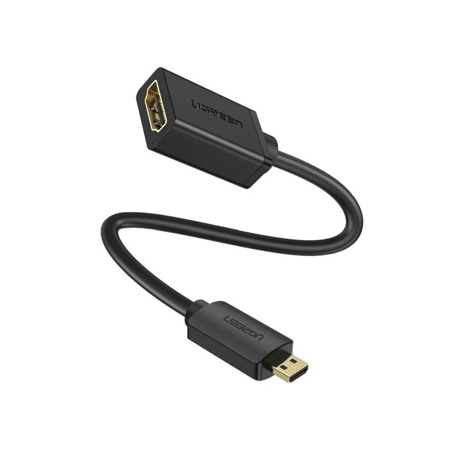 Adaptador Ugreen Micro Hdmi Macho A Hdmi Hembra Cable 22Cm 20134 Black