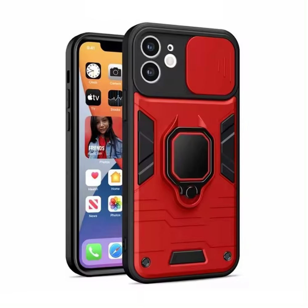 Funda for Xiaomi Poco X5 Pro New Robot Rojo + Protector Cam Antishock Resistente a CAÍDAS Y GOLPES