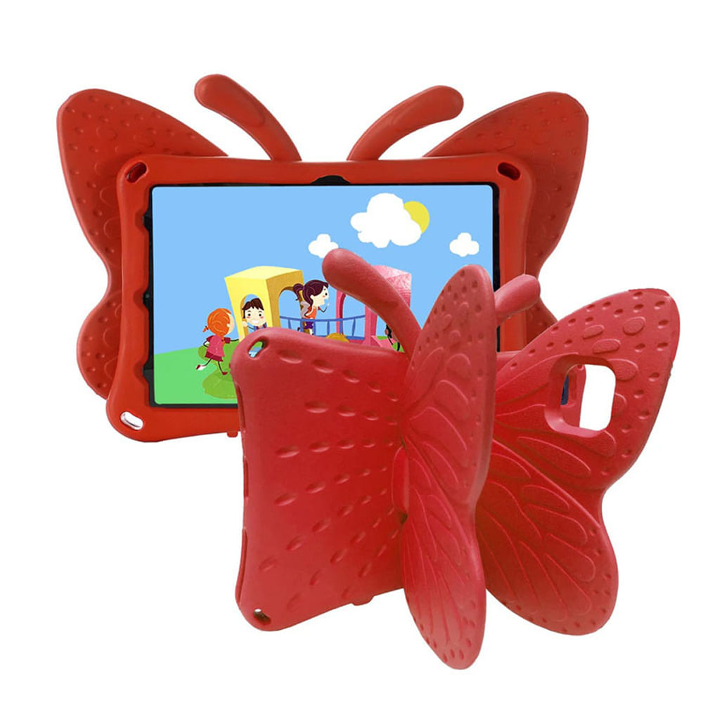 Funda para Samsung Tab S6 10.5" de Goma Mariposa Roja Antishock Resistente a Caidas y Golpes