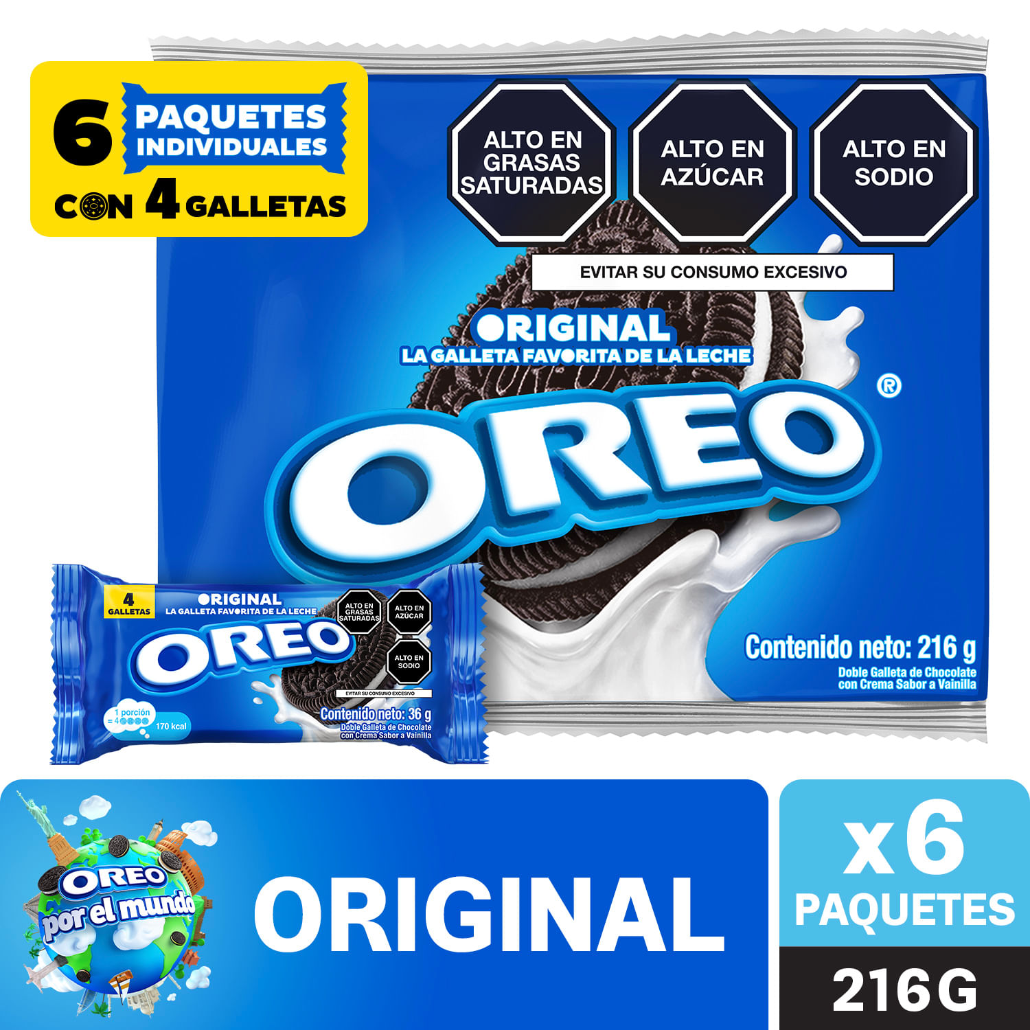 Galletas OREO sabor Original Paquete 6un