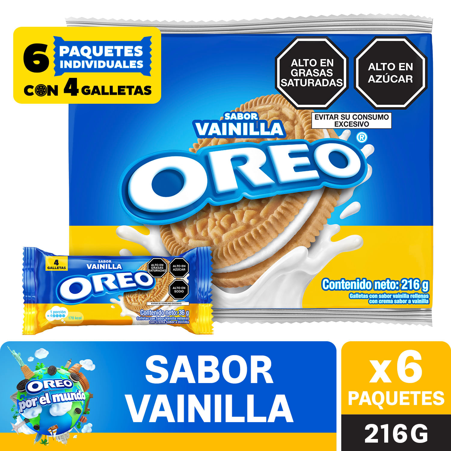 Galletas OREO sabor Vainilla Paquete 6un
