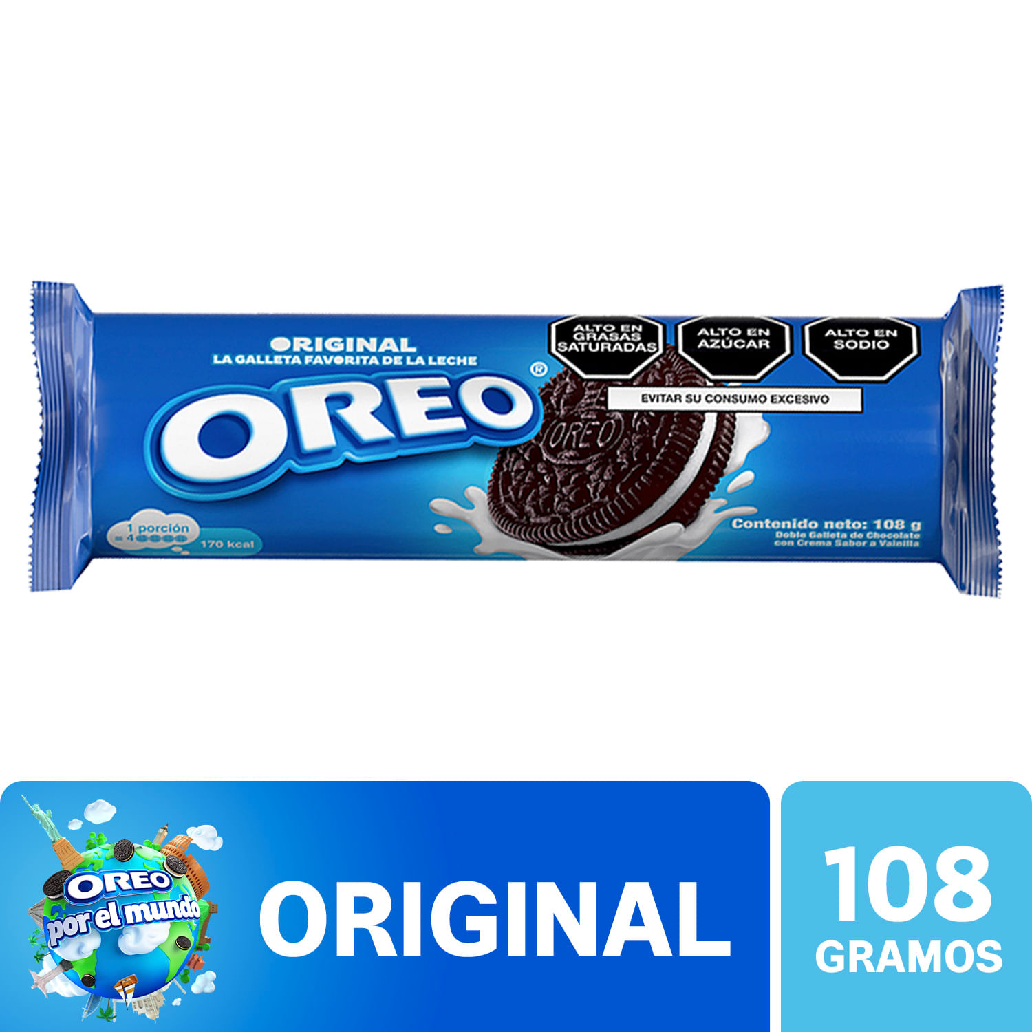 Galletas OREO sabor Original Paquete 108g