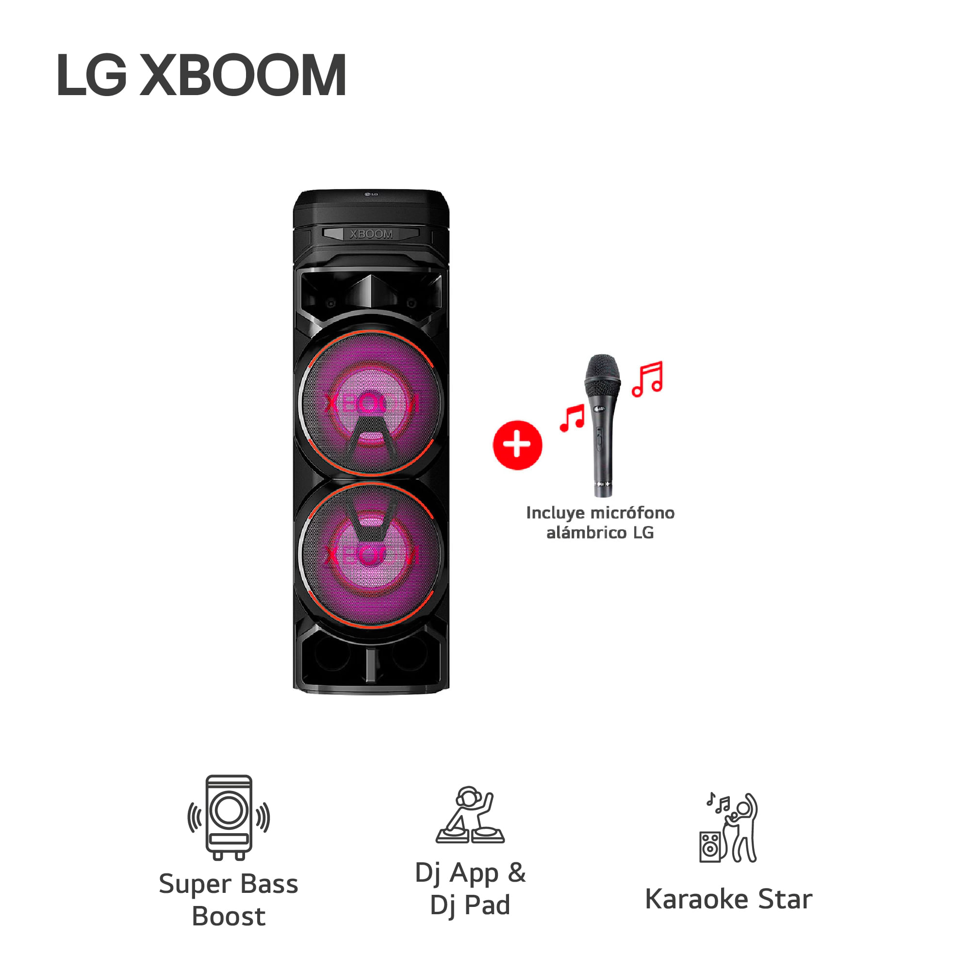 Torre de sonido LG XBOOM RNC9 Multi-Bluetooth Karaoke Star