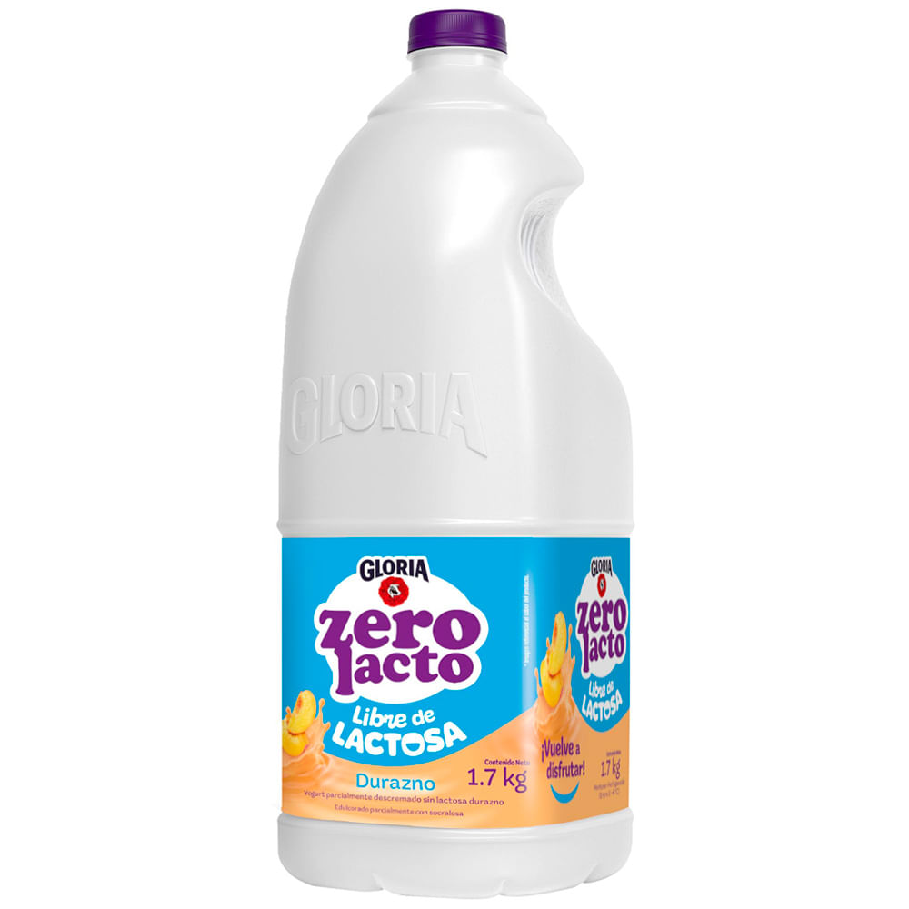 Yogurt Zero Lactosa  GLORIA Sabor a Durazno Galonera 1.7Kg