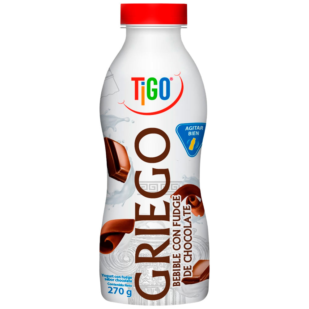 Yogurt Griego Bebible con Fudge de Chocolate TIGO Botella 270g