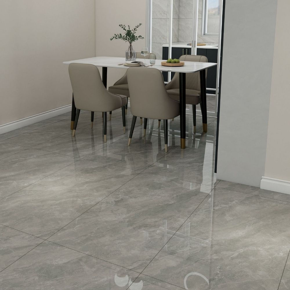 Porcelanato Orange Modelo Plomo Marmolizado Gris 120x60 cm