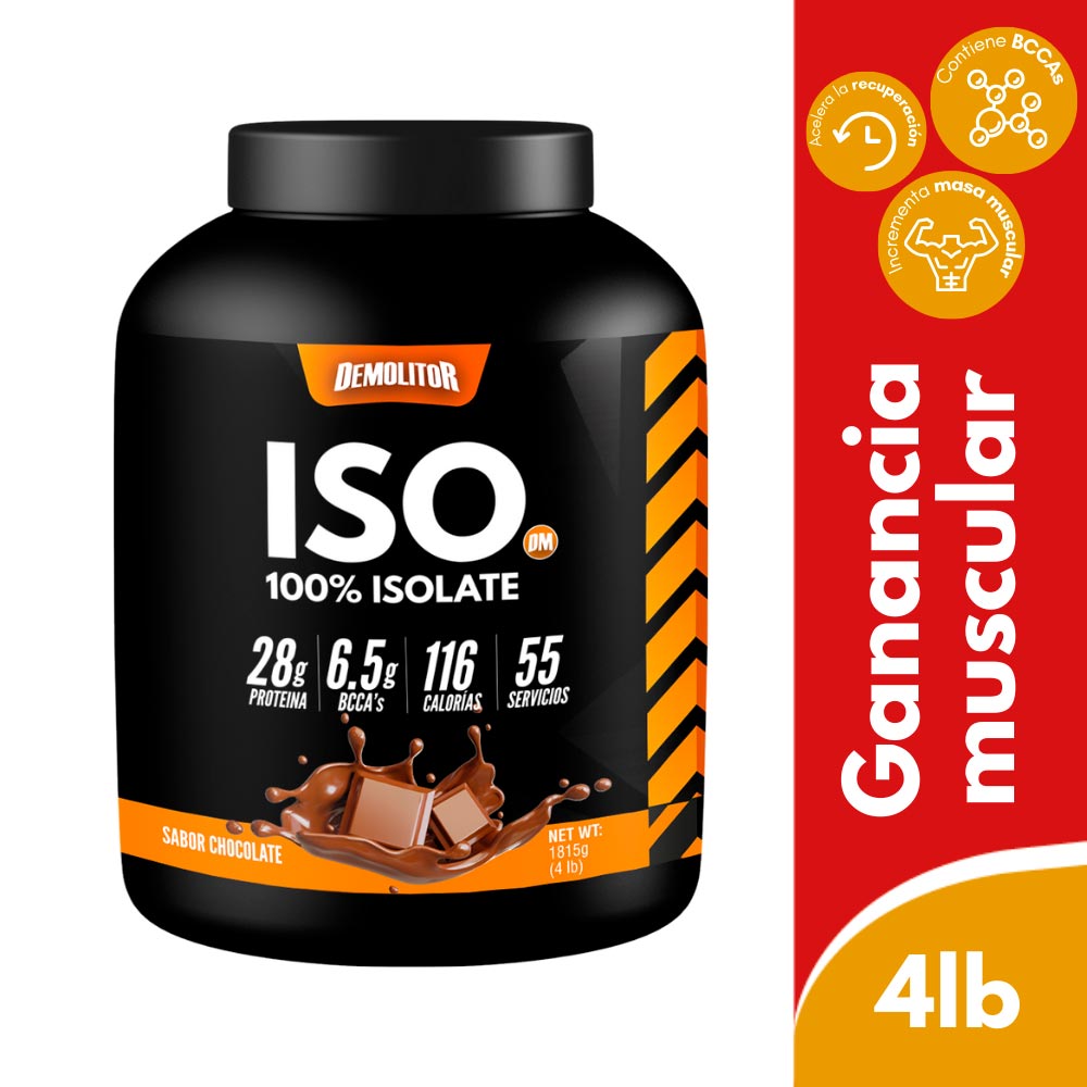 Demolitor ISO 100% Proteina aislada de suero sabor chocolate 1815g