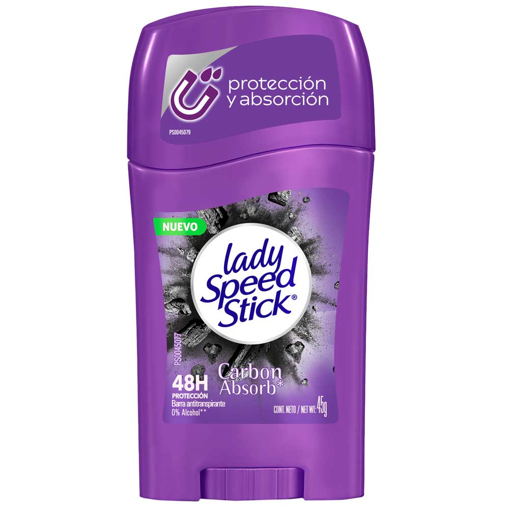Desodorante en Barra LADY SPEED STICK Carbon Absorb Frasco 45g