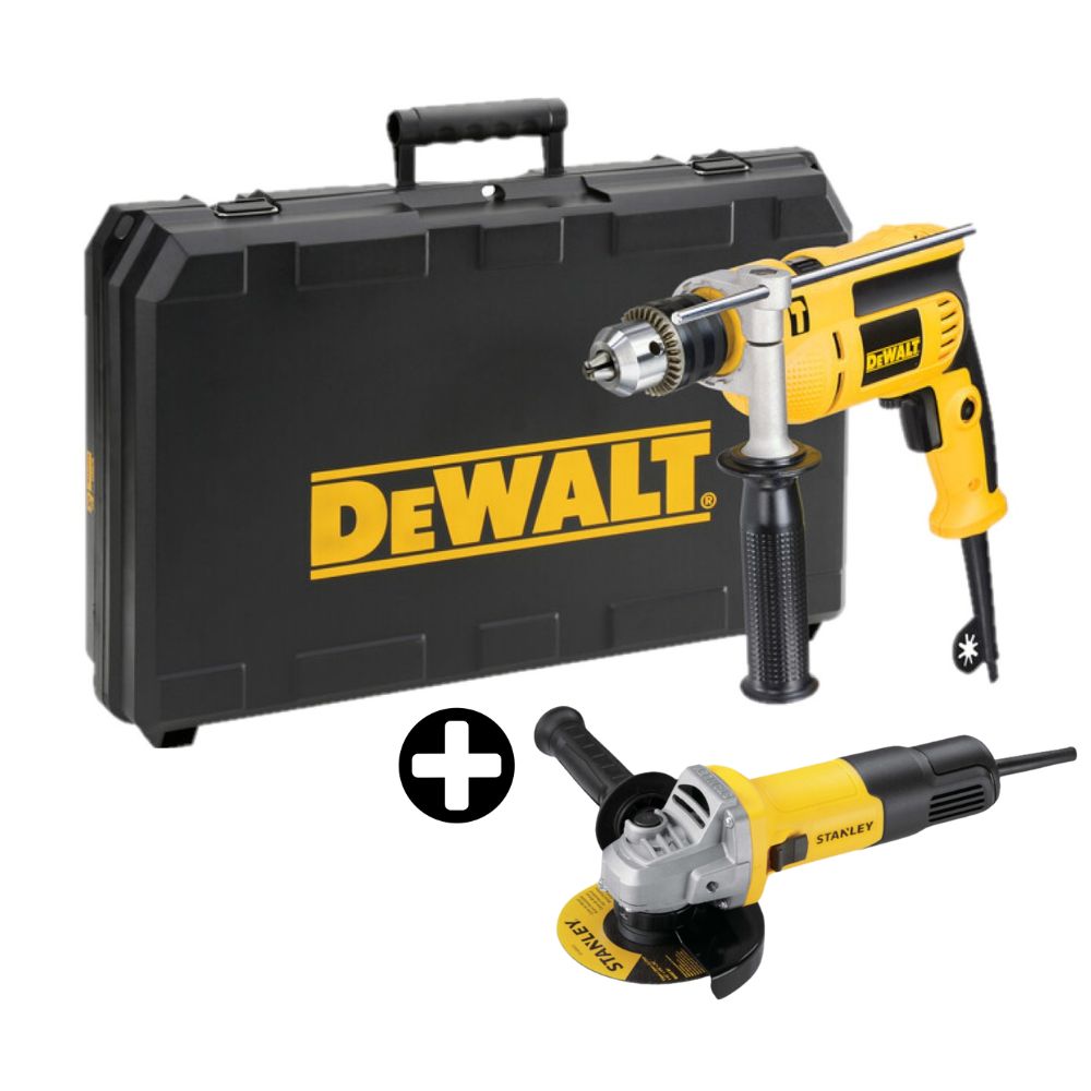 Taladro Percutor Dewalt DWD024K 1/2" 710W + Amoladora Angular SG7115 4 1/2"