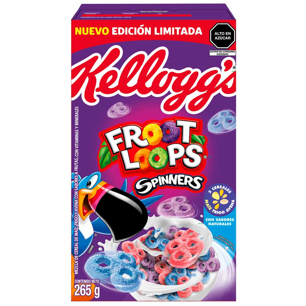 Cereal KELLOGG'S Froot Loops Spinners Caja 265g