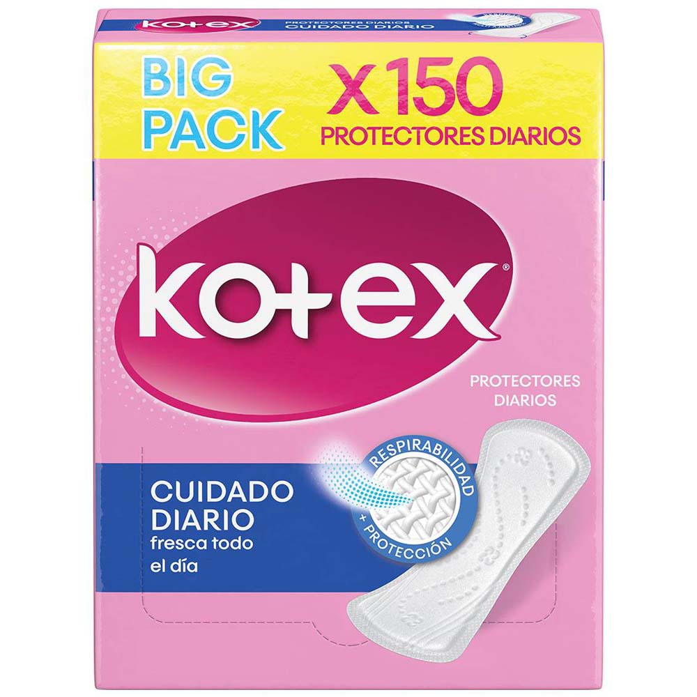 Protector Diario KOTEX Normal Dúo Control Olor Paquete 150un