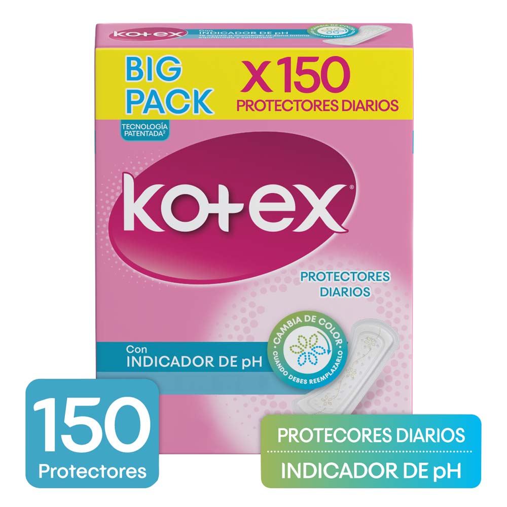 Protector Diario KOTEX Con Indicador de pH Caja 150un